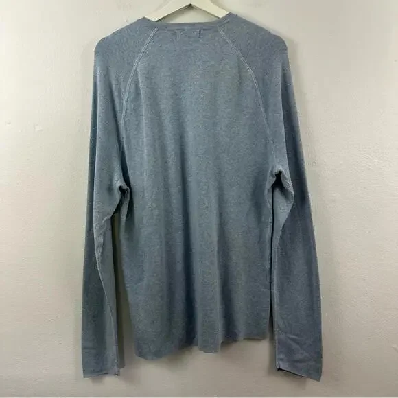 Sold NWT Banana Republic Crew Neck Pullover Blue Shirt Men's Size L - Picture 2 of 5